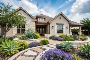 Texas landscape showcasing a harmonious blend of drought-tolerant native plants.