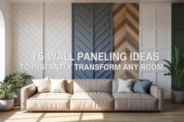A beautifully styled modern living room with a feature wall.