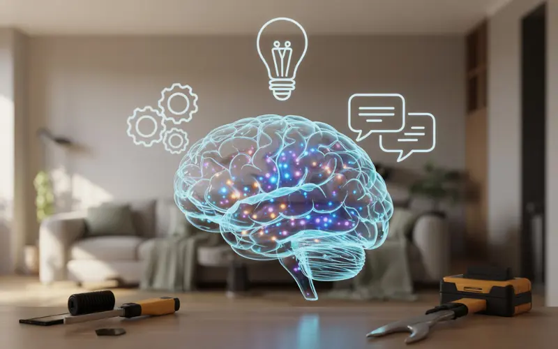 Abstract visualization of artificial intelligence.