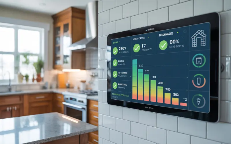 Smart home dashboard displaying reduced costs.