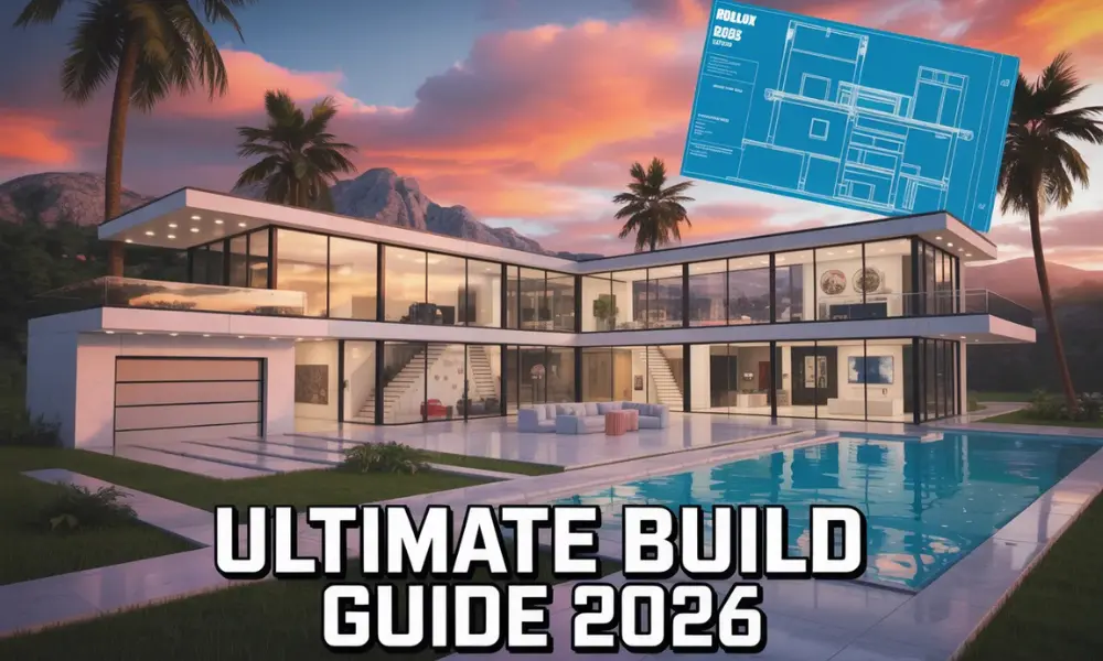 Stunning modern Bloxburg mansion with open floor plan.