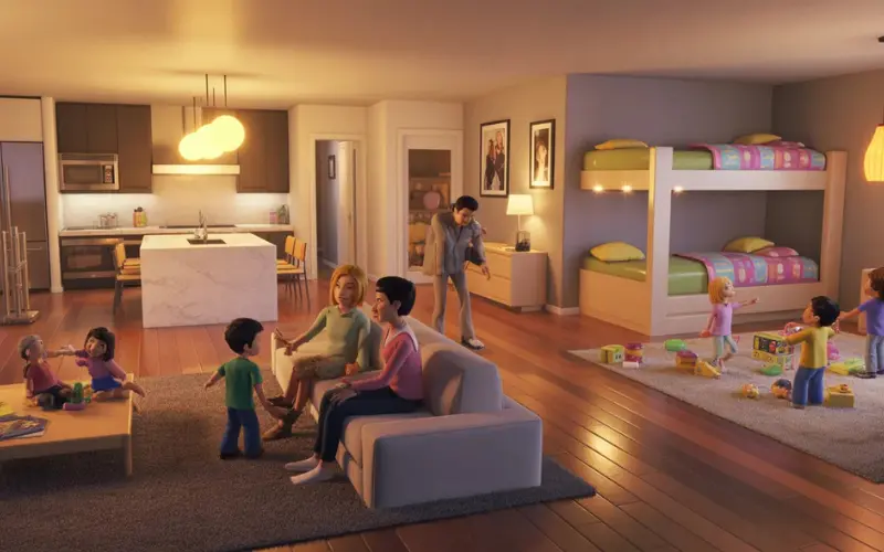 Bloxburg roleplay scene inside modern house layout.