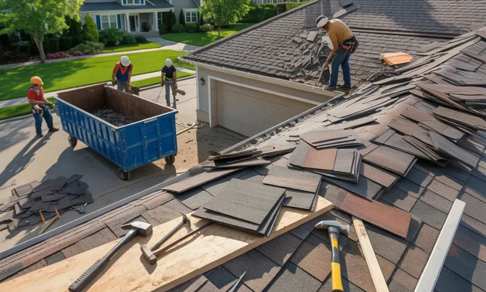 When you are getting a roof, you need to get rid of the old stuff. This is where a dumpster comes in.
