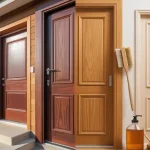 Modern house exterior and interior split view.