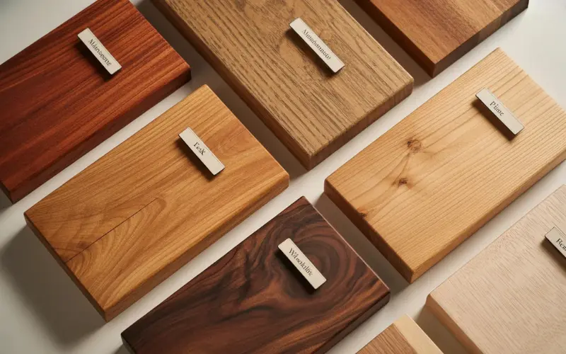 Collection of different wood samples.