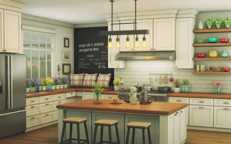 a beautiful Roblox Bloxburg dream kitchen.