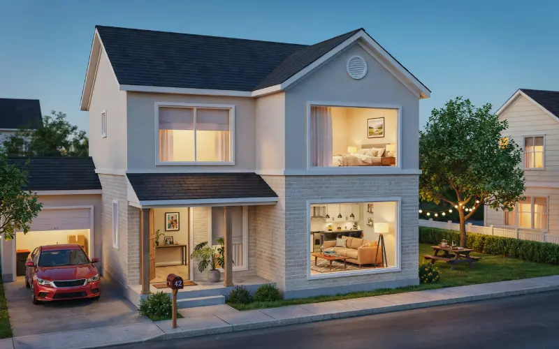a family-friendly Bloxburg house with multiple rooms.
