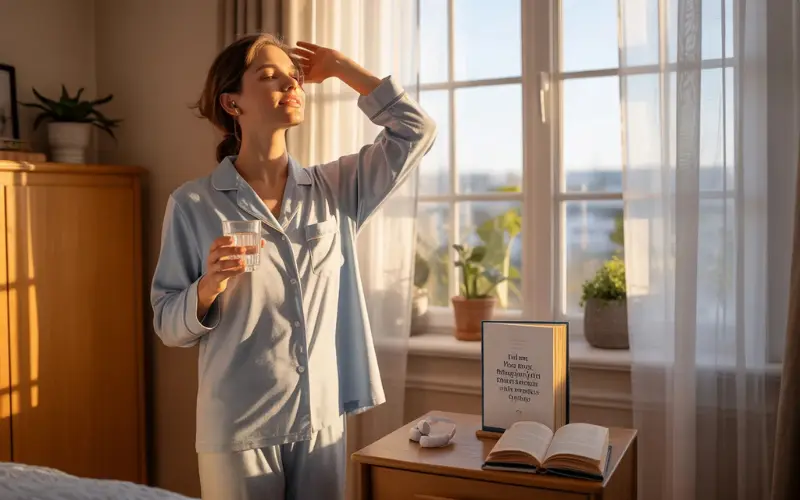 A peaceful morning routine scene.