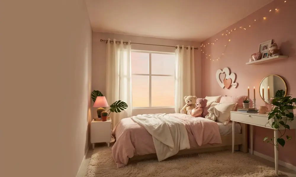 A stunning aesthetic Soft Girl bedroom inside Bloxburg.